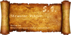 Straszer Viktor névjegykártya